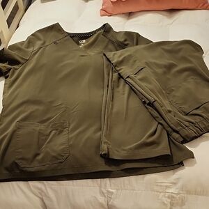 KOI Women's Olive Scrub Set